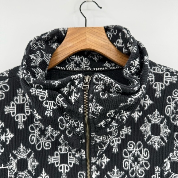 Tonia Debellis Molly Jacket in Signature Logo in Black White Size XL - Picture 6 of 14